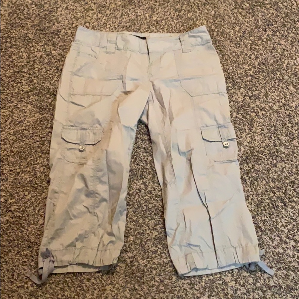 Express grey drawstring Capri size 4